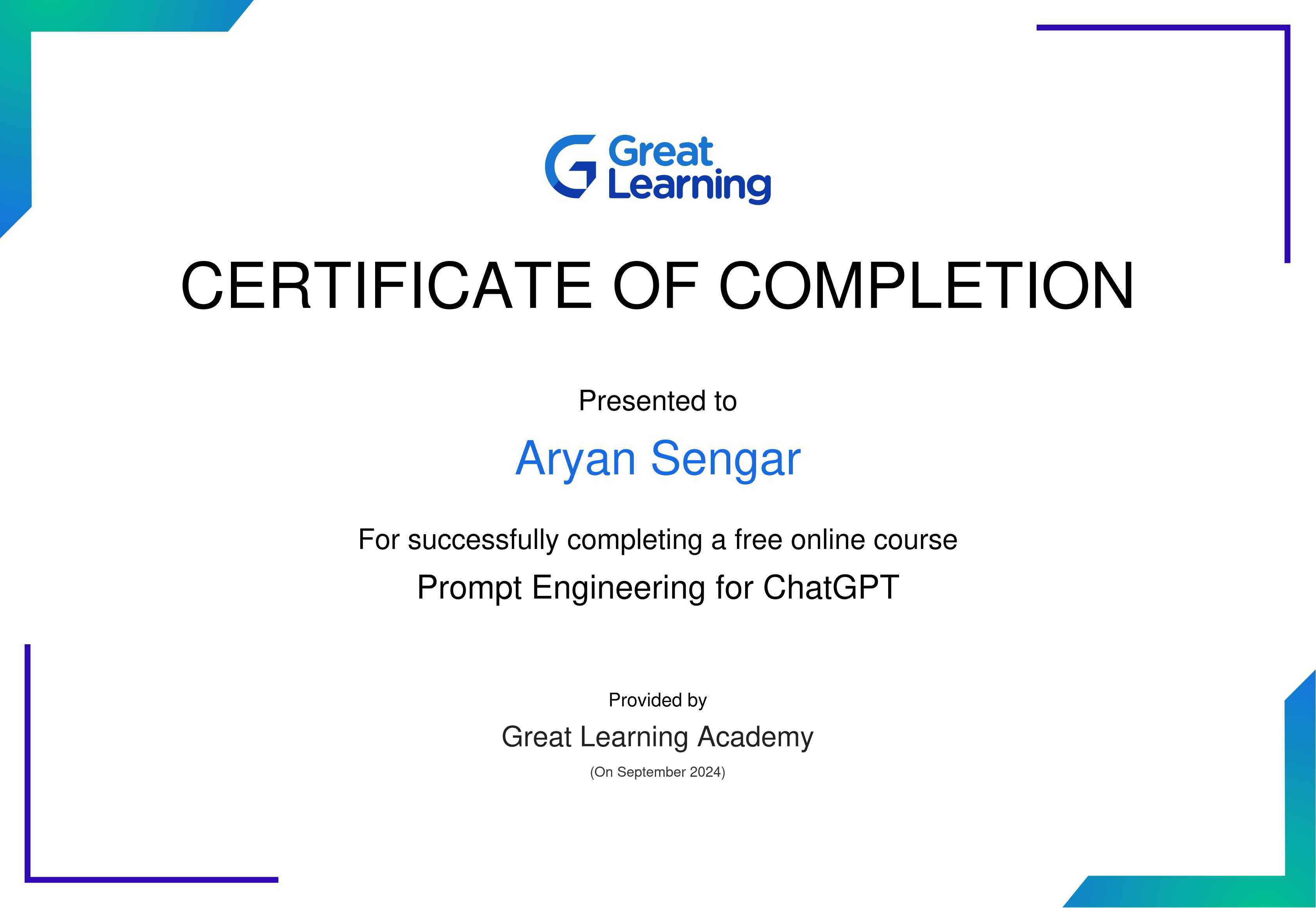 Prompt Engineering for ChatGPT Certificate