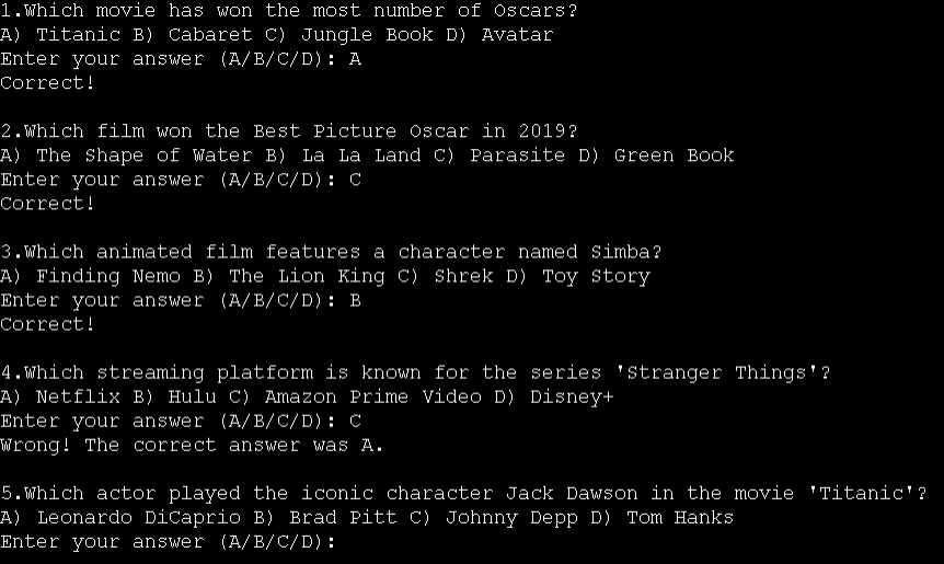 Quiz Game Project
